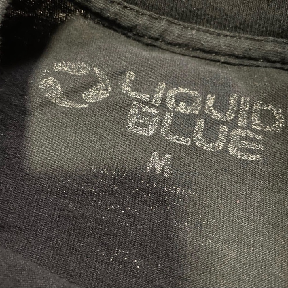 Liquid Blue Dragon Fire Dark Fantasy Graphic T-Shirt - Picture 3 of 3